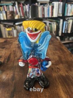 4 Lot Hand Blown Murano Glass Clowns
