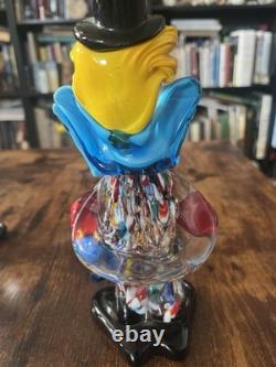 4 Lot Hand Blown Murano Glass Clowns
