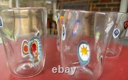 4 Murano Millefiori Murrinas Vitrum Drinking Art Glasses Hand Blown New Italy 4