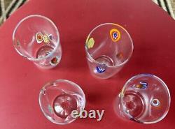 4 Murano Millefiori Murrinas Vitrum Drinking Art Glasses Hand Blown New Italy 4