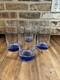 (4) Vintage Murano Cobalt Blue Hand Blown Tumbler Highball Glasses
