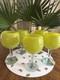 5 Hand Blown Murano-style Lime Art Glass Goblets 8.5 H and 5 W