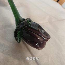 6 Hand Blown Glass Murano Style Flowers 12 Long Art Glass Centerpiece