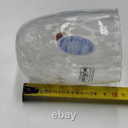6 Murano Glass Drinking Glasses Goti de Fornasa Hand Blown Colorful Made in Ital