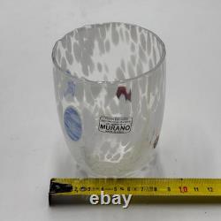 6 Murano Glass Drinking Glasses Goti de Fornasa Hand Blown Colorful Made in Ital