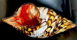 60's Hand Blown Murano Style Vintage Glass Art Conch Sea Shell Sculpture 10'long