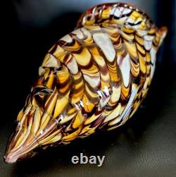 60's Hand Blown Murano Style Vintage Glass Art Conch Sea Shell Sculpture 10'long
