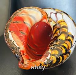 60's Hand Blown Murano Style Vintage Glass Art Conch Sea Shell Sculpture 10'long