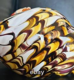 60's Hand Blown Murano Style Vintage Glass Art Conch Sea Shell Sculpture 10'long