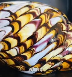 60's Hand Blown Murano Style Vintage Glass Art Conch Sea Shell Sculpture 10'long