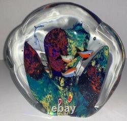 7 Fish 5 Murano Glass Aquarium Paperweight Jellyfish Italy Vintage Hand Blown