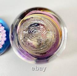 7 Vintage Glass Paperweights Heart Swirls DNA Confetti Canes 2.25 -3.5 Signed