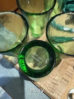 7 Yalos Casa Murano Green Hand-Blown Drinking Glass Tumbler Italy