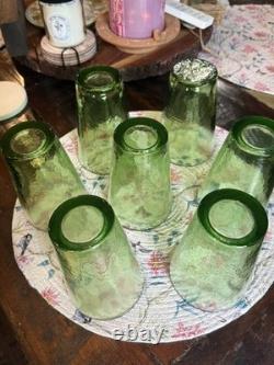 7 Yalos Casa Murano Green Hand-Blown Drinking Glass Tumbler Italy