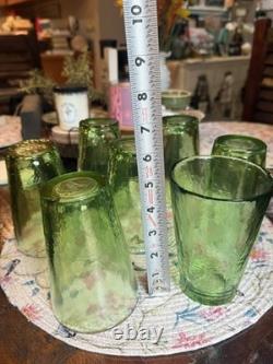 7 Yalos Casa Murano Green Hand-Blown Drinking Glass Tumbler Italy