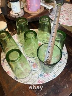 7 Yalos Casa Murano Green Hand-Blown Drinking Glass Tumbler Italy