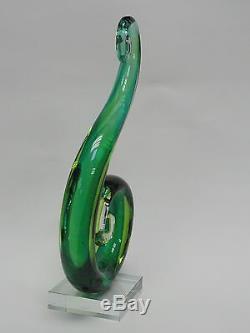70's CHIC LARGE MURANO ART GLASS ABSTRACT FREE FORM SWIRL 12