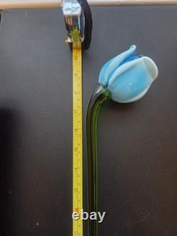 8 Murano Style Hand Blown Glass Flowers