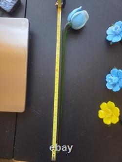 8 Murano Style Hand Blown Glass Flowers