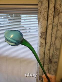 8 Murano Style Hand Blown Glass Flowers