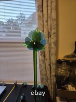 8 Murano Style Hand Blown Glass Flowers