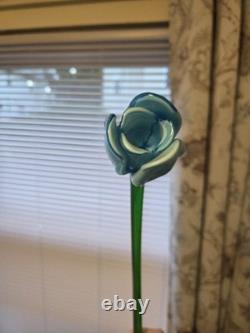 8 Murano Style Hand Blown Glass Flowers