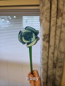 8 Murano Style Hand Blown Glass Flowers