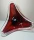 8 Murano Style MCM Vintage Red Hand Blown Glass Bowl Ashtray Sommerso Style