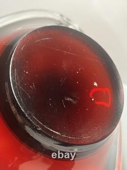 8 Murano Style MCM Vintage Red Hand Blown Glass Bowl Ashtray Sommerso Style