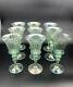 9 Venetian Murano Hand Blown Goblet Wine Glasses Green Blue Rigaree Salviati