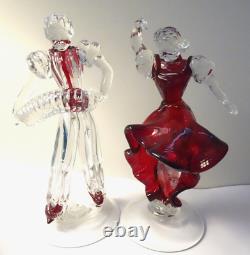 9 Vintage Murano Art Glass Red Flamenco Dancer & Musician Figurines Sculptures