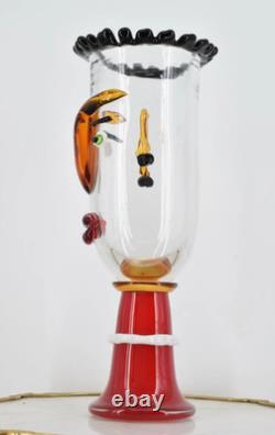 A MURANO Vase STYLE GLASS FIGURINE ABSTRACT Decor Art Bust Blown Italian Rare