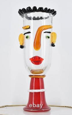 A MURANO Vase STYLE GLASS FIGURINE ABSTRACT Decor Art Bust Blown Italian Rare