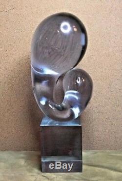 ABSTRACT MURANO ART GLASS SCULPTURE LIVIO SEGUSO 1970 NEODYMIUM signed