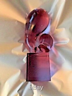 ABSTRACT MURANO ART GLASS SCULPTURE LIVIO SEGUSO 1970 NEODYMIUM signed