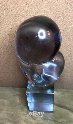 ABSTRACT MURANO ART GLASS SCULPTURE LIVIO SEGUSO 1970 NEODYMIUM signed