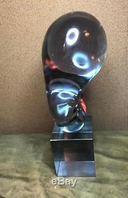 ABSTRACT MURANO ART GLASS SCULPTURE LIVIO SEGUSO 1970 NEODYMIUM signed