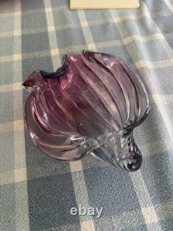 ALFREDO BARBINI Murano Glass Pink Blue Clam Shell Bowl MCM Italy Hand Blown