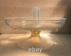 ANTIQUE or VINTAGE VENETIAN Murano TAZZA COMPOTE Aventurine Opalino OPALESCENT