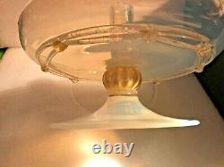 ANTIQUE or VINTAGE VENETIAN Murano TAZZA COMPOTE Aventurine Opalino OPALESCENT