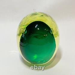 ANTONIO DA ROS Cenedese MURANO Uranium Vaseline Art Glass Fish sculpture Glows