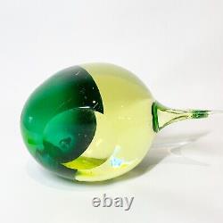 ANTONIO DA ROS Cenedese MURANO Uranium Vaseline Art Glass Fish sculpture Glows