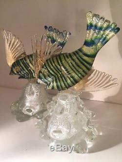 AVEM Murano Glass Hand Blown Figures Of Fish With Orginal AVEM Labels