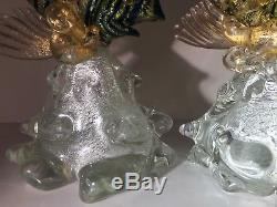 AVEM Murano Glass Hand Blown Figures Of Fish With Orginal AVEM Labels