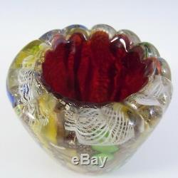 AVeM Murano 1950's Zanfirico + Aventurine Red Glass Vase