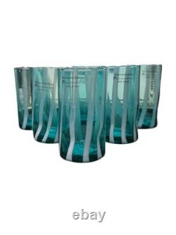 Alessandro Coppola Arte di Murano Italy Hand Blown Glass Tumblers Set of 6 NWT