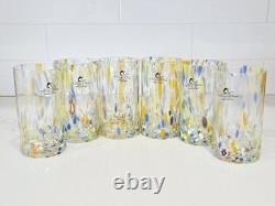 Alessandro Coppola Murano Glass Tumblers Set of 6 Italy 5.8 Hand Blown Art