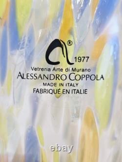 Alessandro Coppola Murano Glass Tumblers Set of 6 Italy 5.8 Hand Blown Art