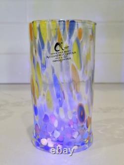 Alessandro Coppola Murano Glass Tumblers Set of 6 Italy 5.8 Hand Blown Art