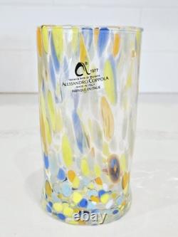 Alessandro Coppola Murano Glass Tumblers Set of 6 Italy 5.8 Hand Blown Art